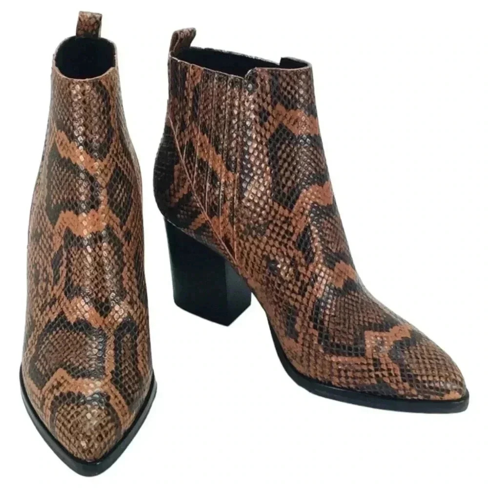 Marc Fisher LTD Alva Leather Womens Ankle Boots Size 9.5M - Picture 13 of 15